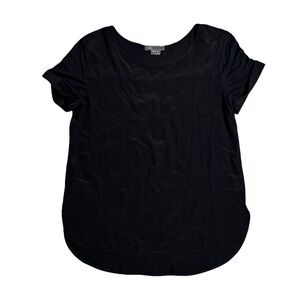 Vince womens XS black solid viscose round neck lightweight short sleeve T-shirt